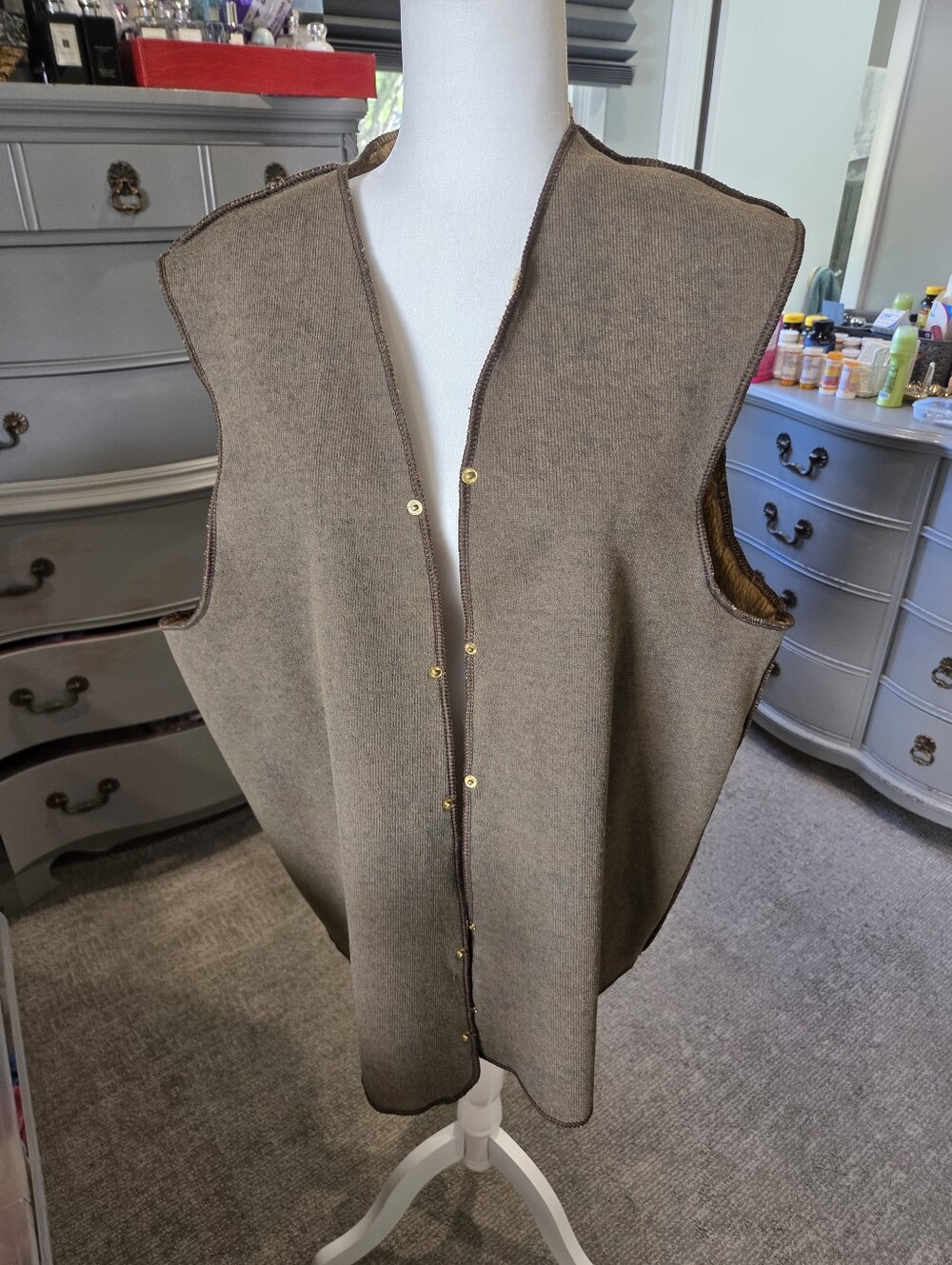 Mens Barbour Lining Brown Sleeveless Wool Blend Vest